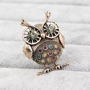 Steampunk Owl Brooch NWT Jeweled Pin
